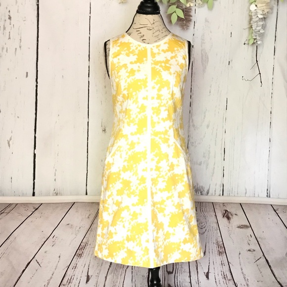 Express Dresses & Skirts - Express White Yellow Sleeveless Sheath Dress